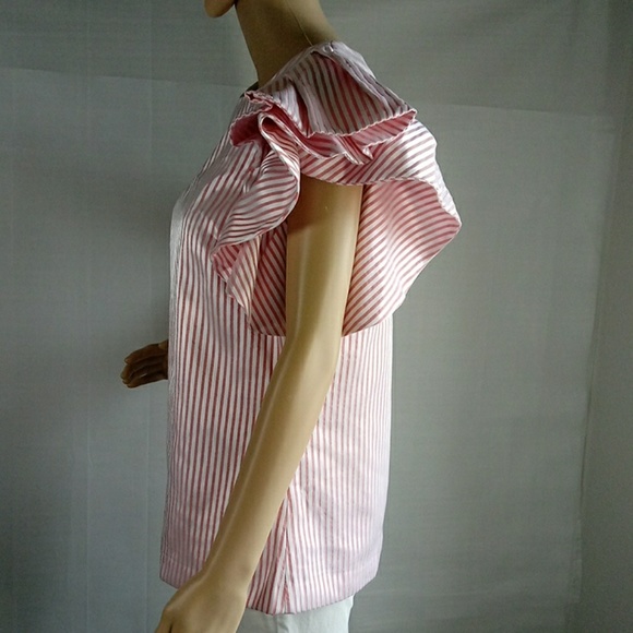 BANANA REPUBLIC STRIPPED ONE SHOULDER  TOP SIZE S - Picture 3 of 8